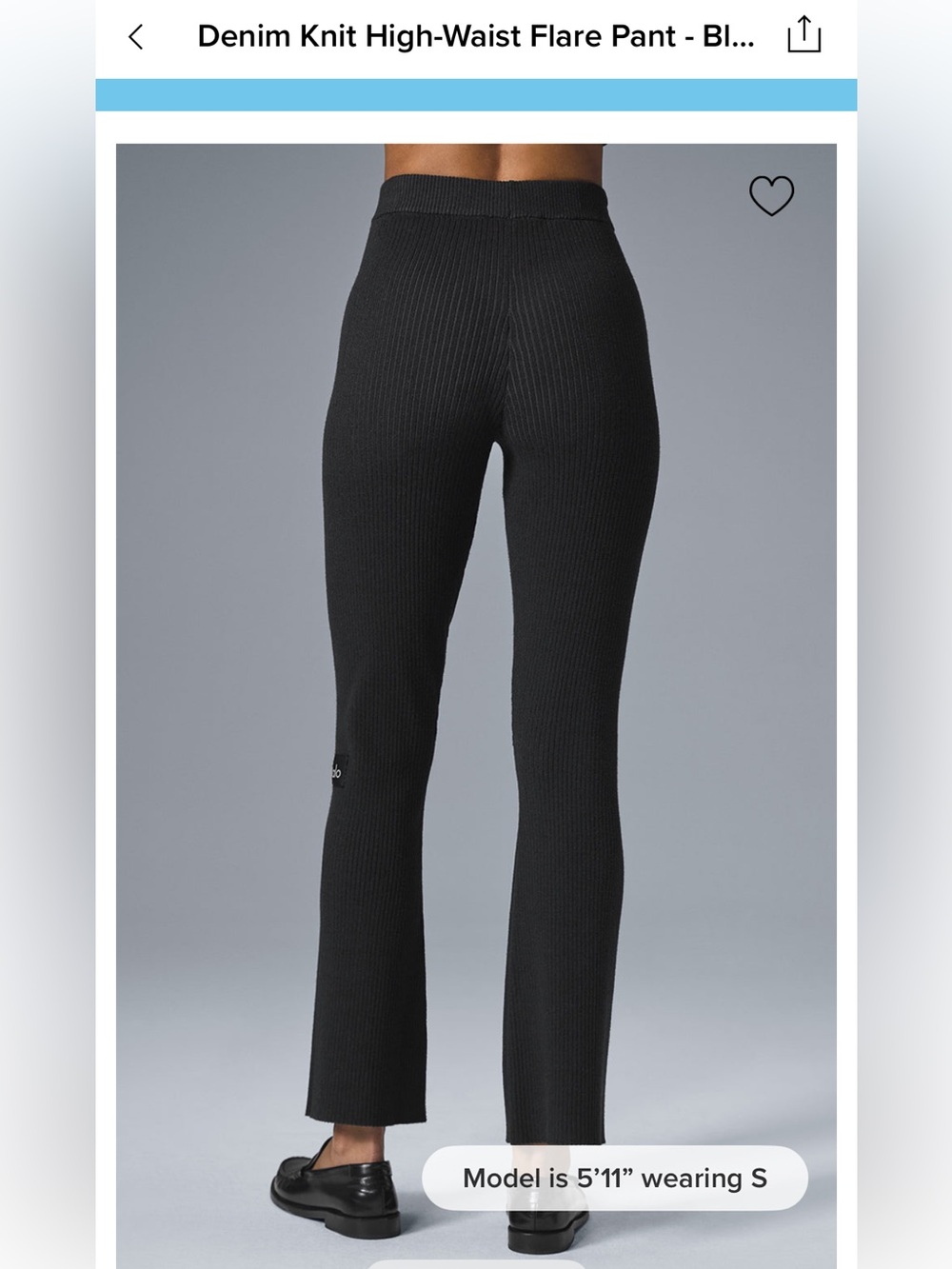 ALO Yoga Ribbed Flare Knit Pant - Black